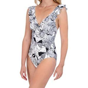 Stella Parker Standard Ruffle Maillot One Piece Swimsuit NWT
